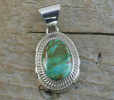 Native American Turquoise Pendant E